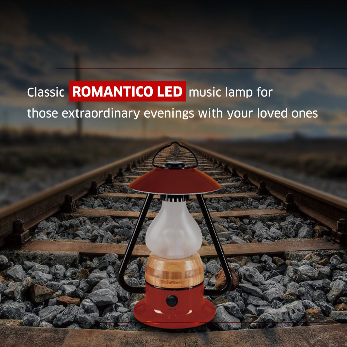 TRU De-LIGHT ROMANTICO LED All-in-One Lamp, Rechargeable, Bluetooth Music Speaker - FIRE RED / YELLOW / AUQA BLUE / GREEN / BLACK